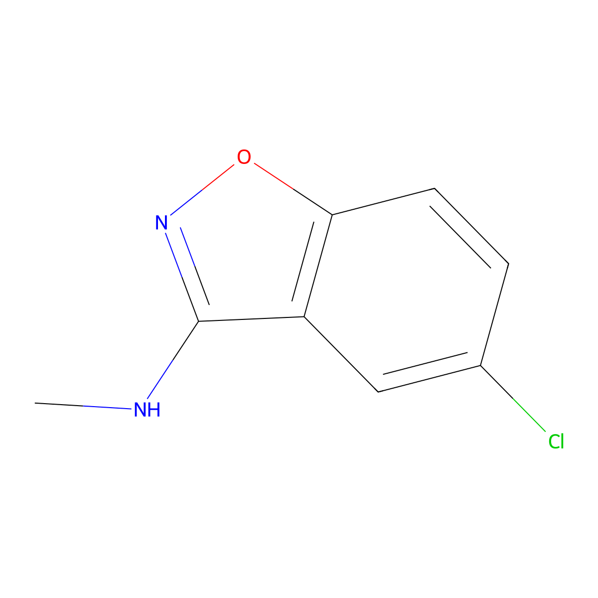 5-chloro-N-methyl-1,2-benzoxazol-3-amine molecular structure, CAS 1344702-32-4