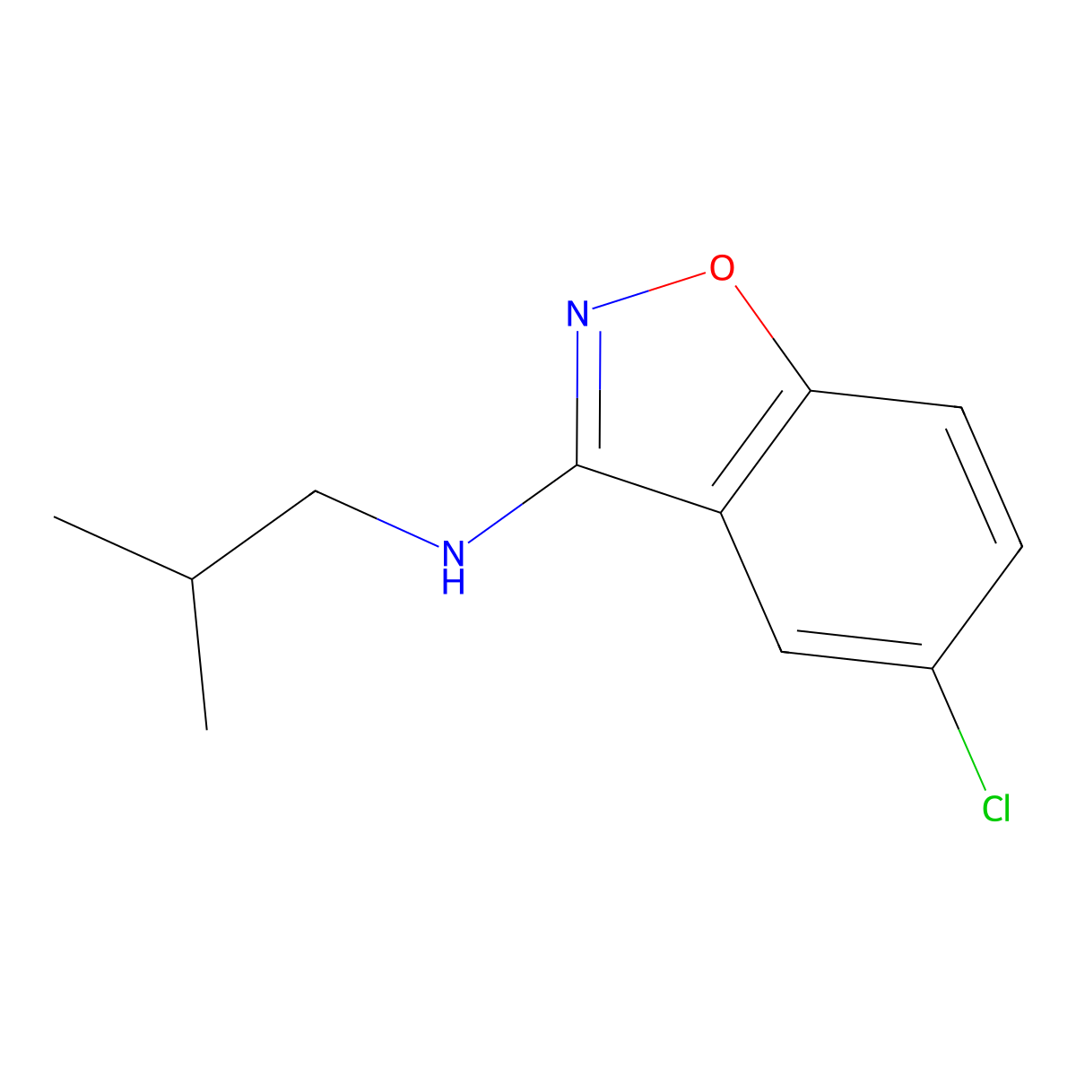 5-Chloro-N-isobutylbenzo[d]isoxazol-3-amine molecular structure, CAS 1344702-41-5