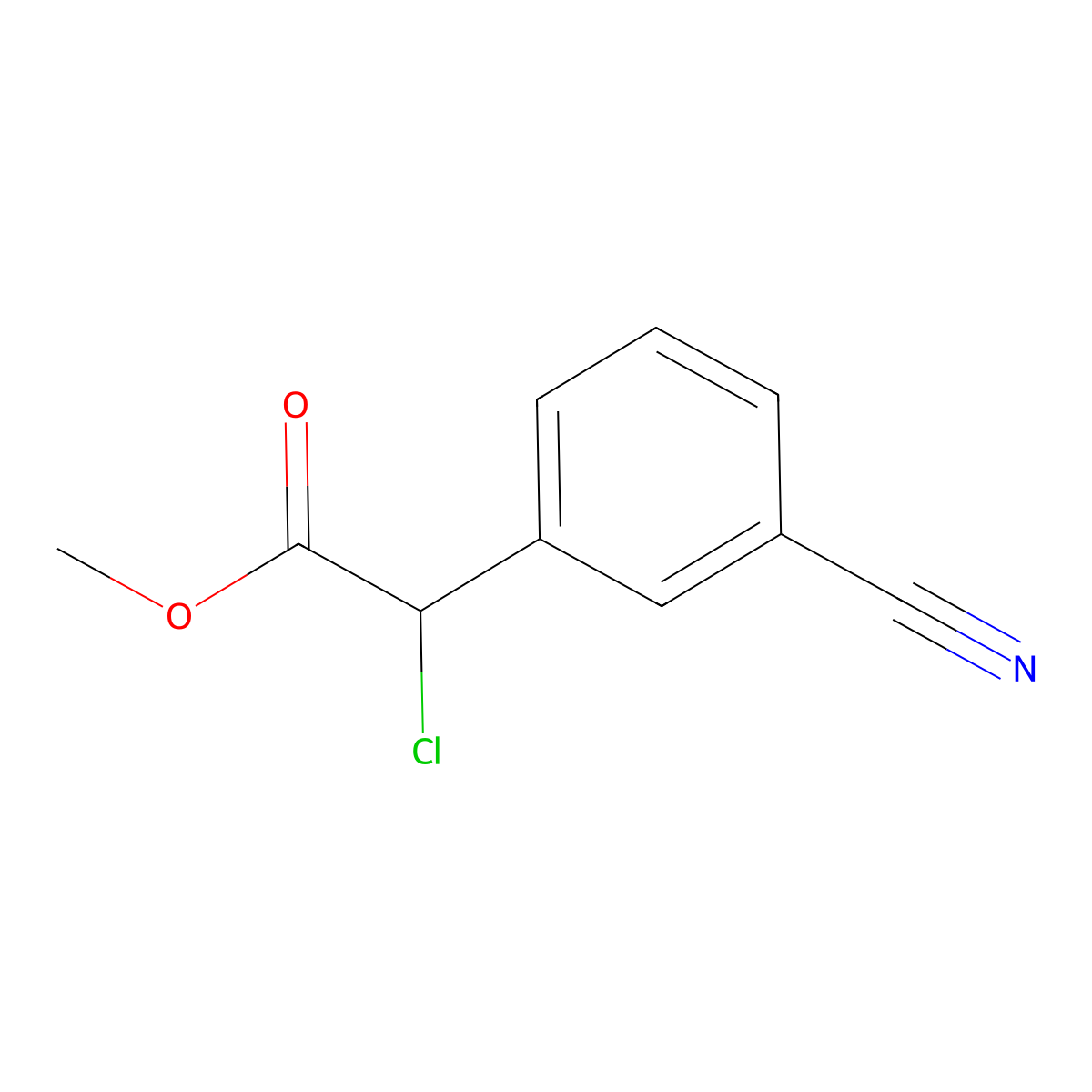 Methyl 2-chloro-2-(3-cyanophenyl)acetate molecular structure, CAS 1344704-36-4