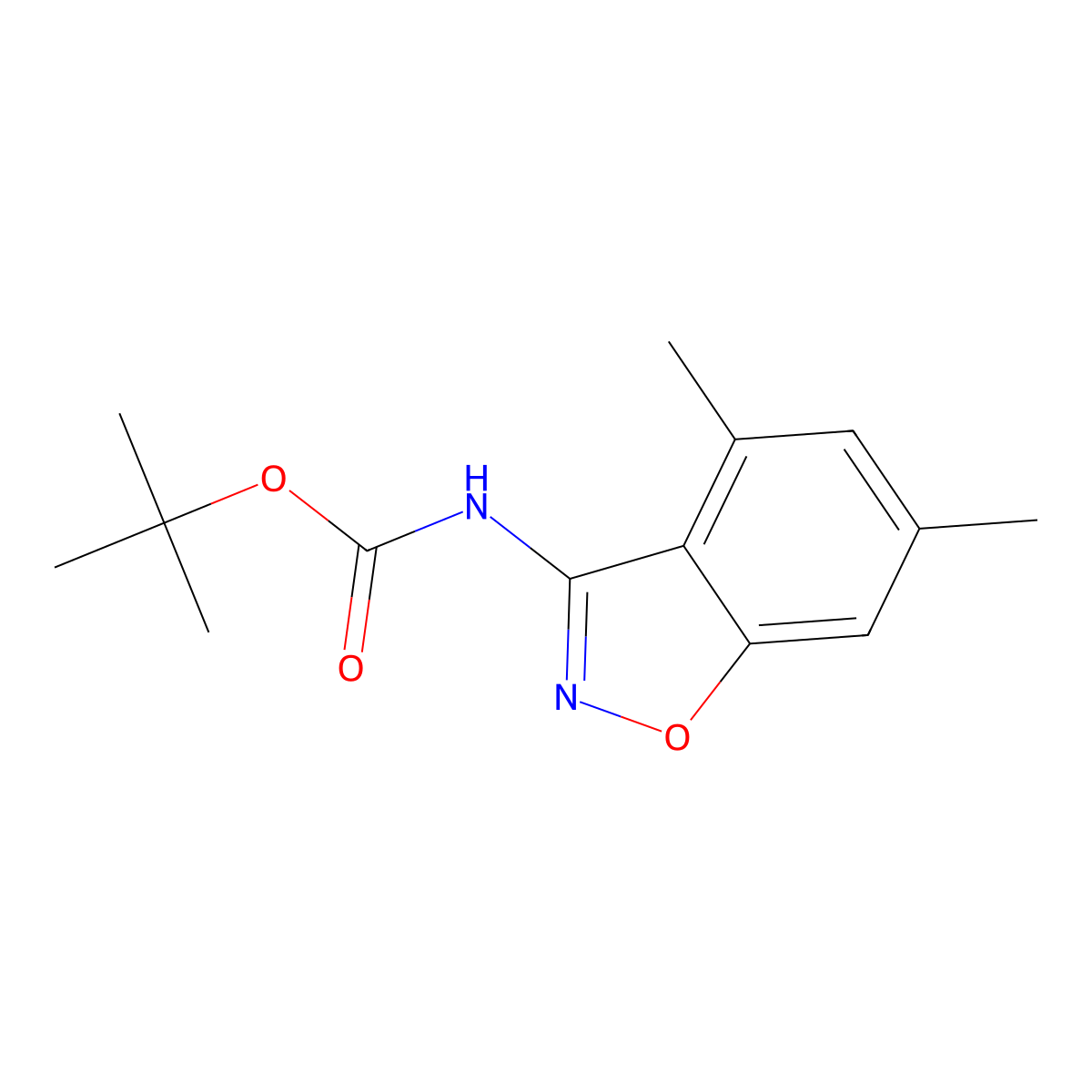 tert-Butyl (4,6-dimethylbenzo[d]isoxazol-3-yl)carbamate molecular structure, CAS 1344704-47-7