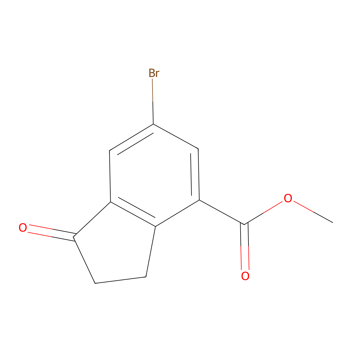 Methyl 6-bromo-1-oxo-2,3-dihydro-1H-indene-4-carboxylate molecular structure, CAS 1344714-40-4