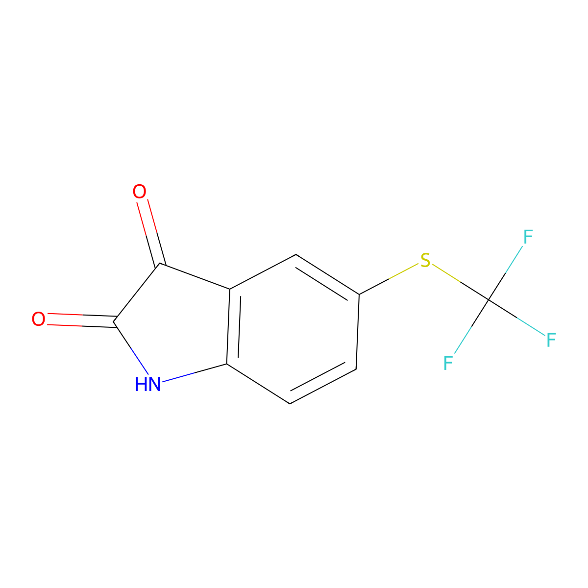 5-(Trifluoromethylthio)indoline-2,3-dione molecular structure, CAS 1344718-26-8