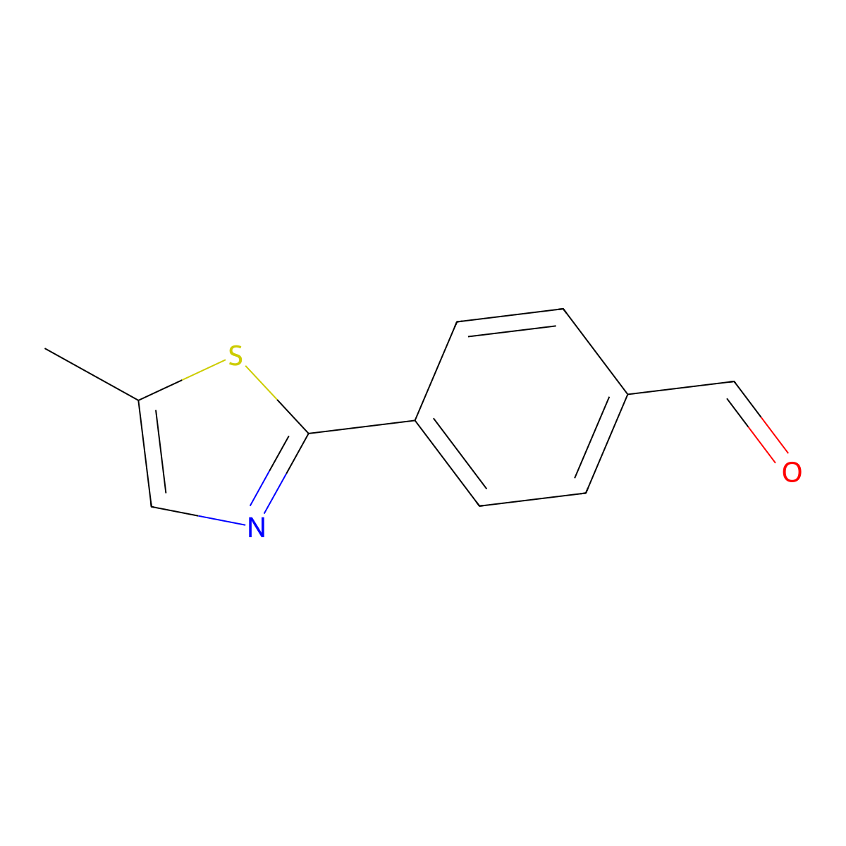 4-(5-Methyl-2-thiazolyl)benzaldehyde molecular structure, CAS 1344734-15-1