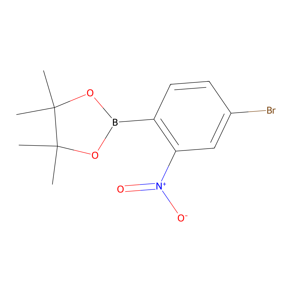 2-(4-Bromo-2-nitrophenyl)-4,4,5,5-tetramethyl-1,3,2-dioxaborolane molecular structure, CAS 1344738-63-1