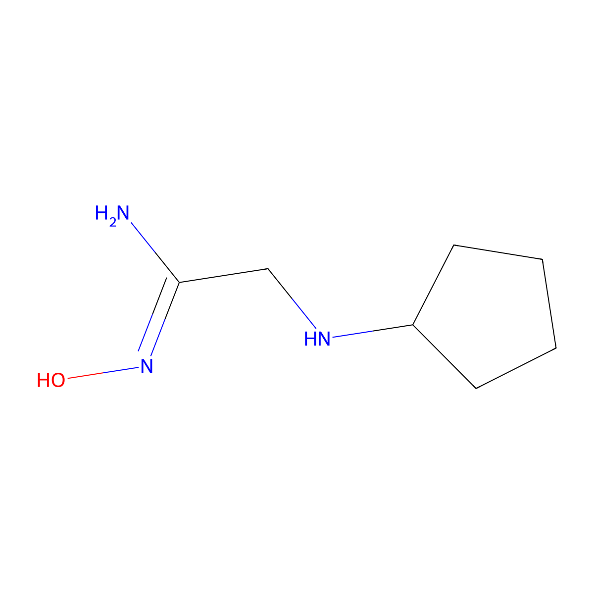 2-(cyclopentylamino)-N'-hydroxyethanimidamide molecular structure, CAS 1344742-12-6