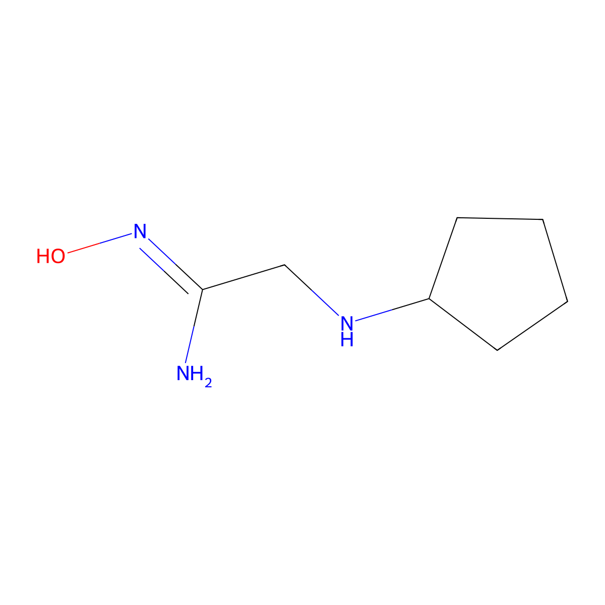 2-(cyclopentylamino)-N'-hydroxyethanimidamide molecular structure, CAS 1344742-12-6