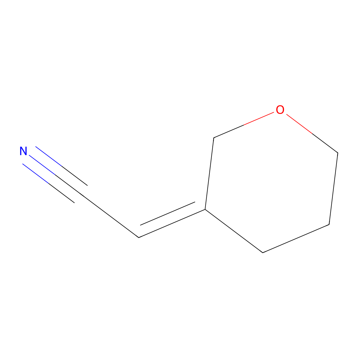 2-Tetrahydropyran-3-ylideneacetonitrile molecular structure, CAS 1344743-58-3
