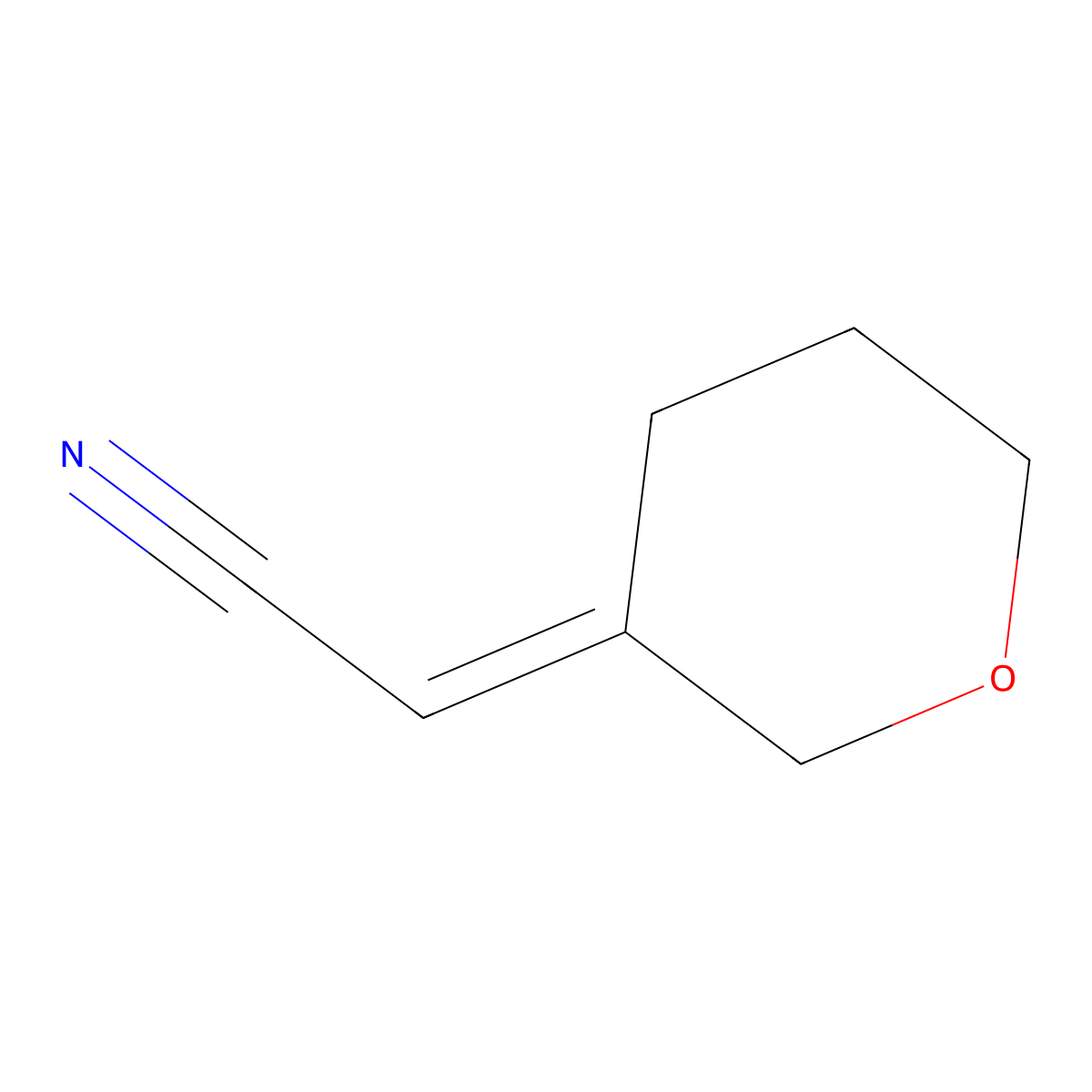 2-Tetrahydropyran-3-ylideneacetonitrile molecular structure, CAS 1344743-58-3
