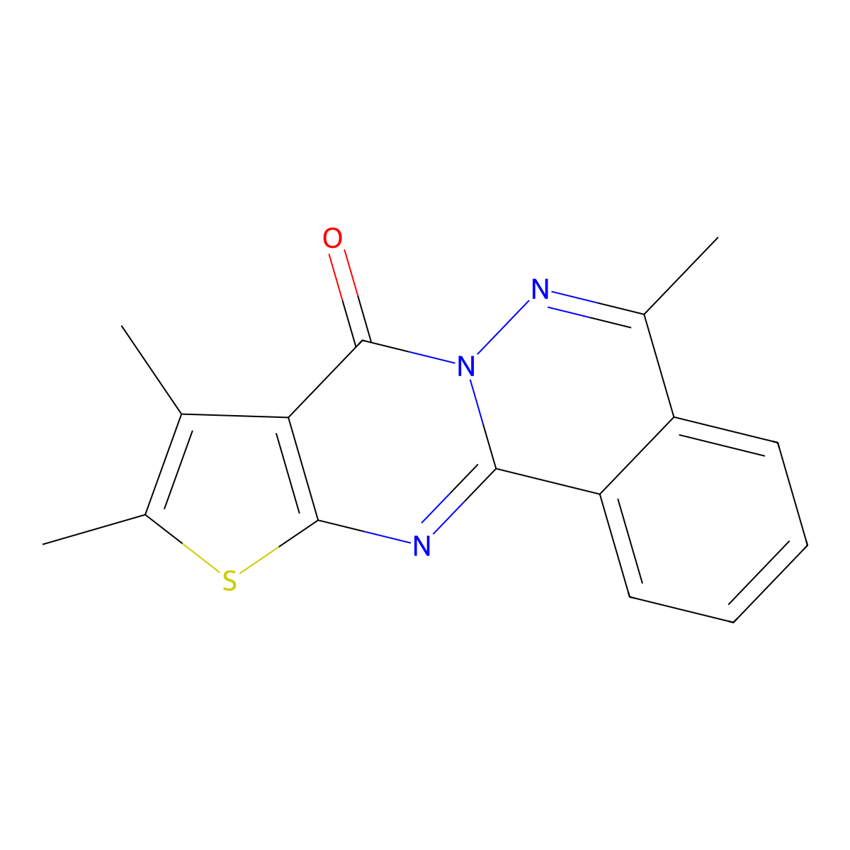 5,9,10-trimethyl-8H-thieno[2',3':4,5]pyrimido[2,1-a]phthalazin-8-one molecular structure, CAS 134478-38-9
