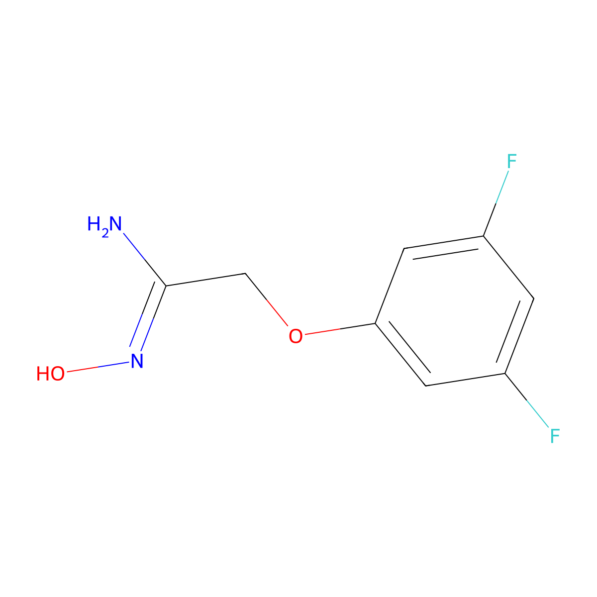 2-(3,5-difluorophenoxy)-N'-hydroxyethanimidamide molecular structure, CAS 1344795-88-5