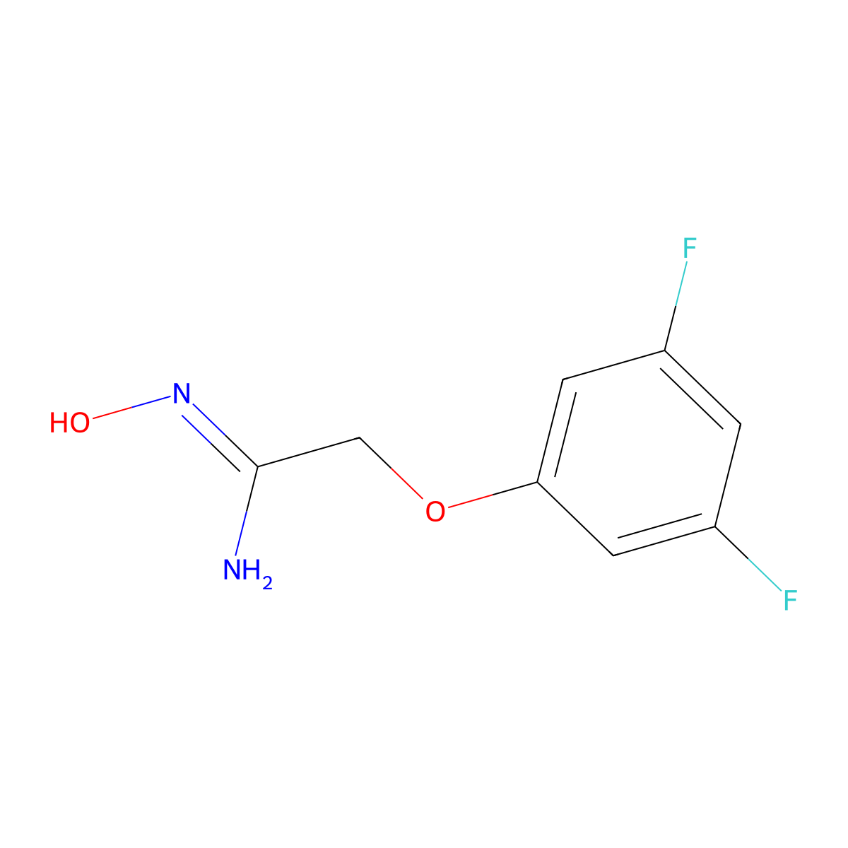 2-(3,5-difluorophenoxy)-N'-hydroxyethanimidamide molecular structure, CAS 1344795-88-5