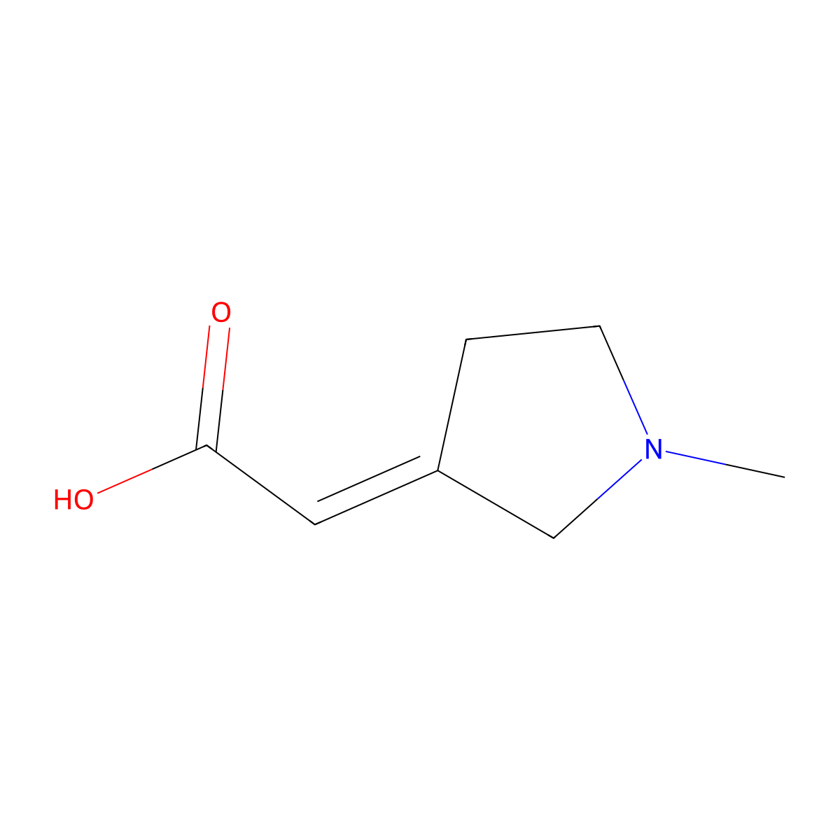 2-(1-Methylpyrrolidin-3-ylidene)acetic acid molecular structure, CAS 1344797-62-1