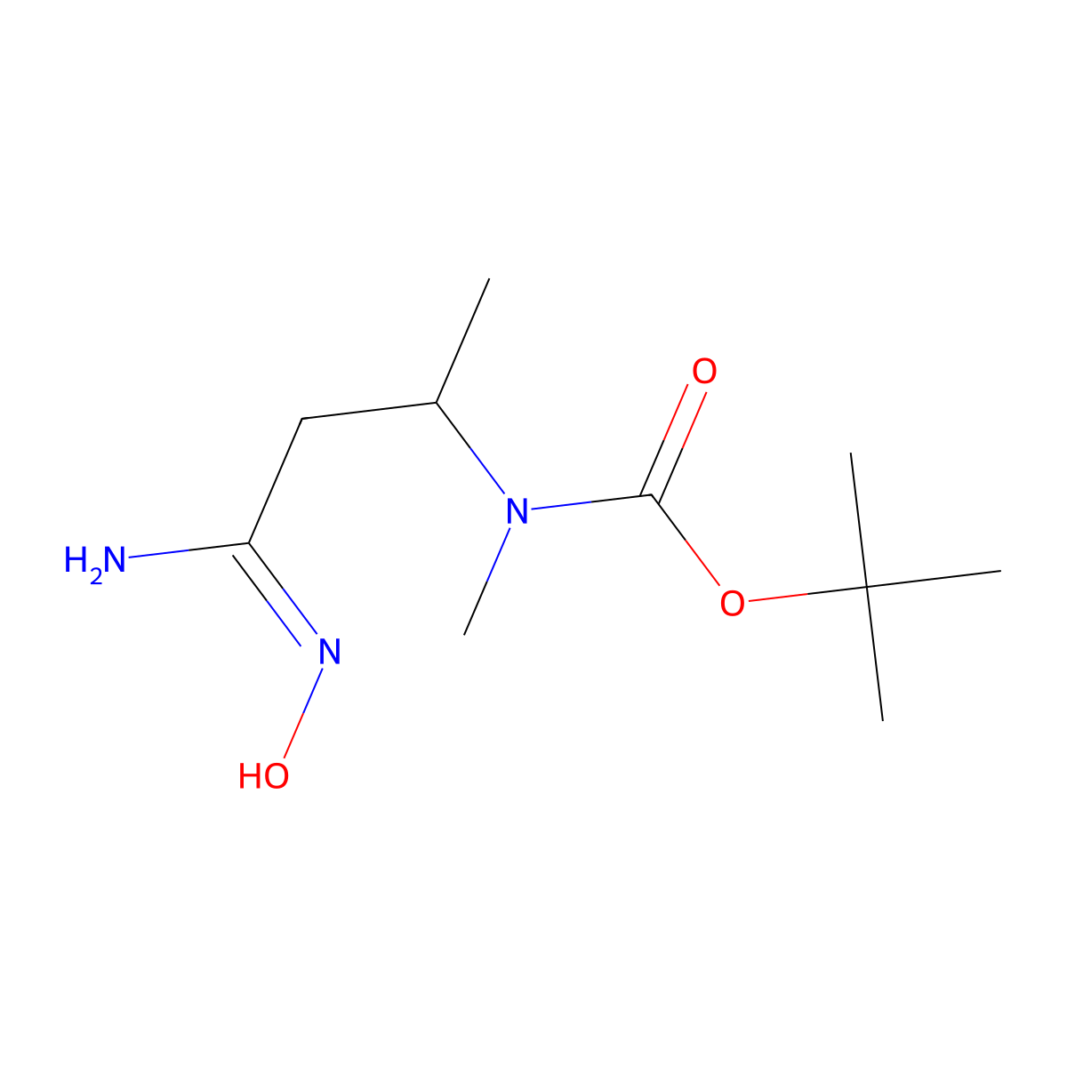 tert-butyl N-[1-(N'-hydroxycarbamimidoyl)propan-2-yl]-N-methylcarbamate molecular structure, CAS 1344798-13-5