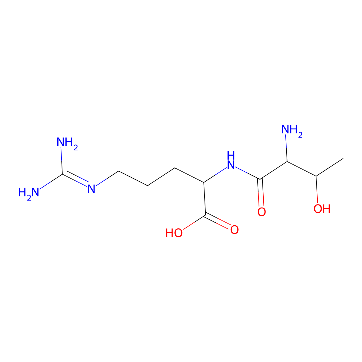L-threonyl-L-arginine molecular structure, CAS 13448-26-5