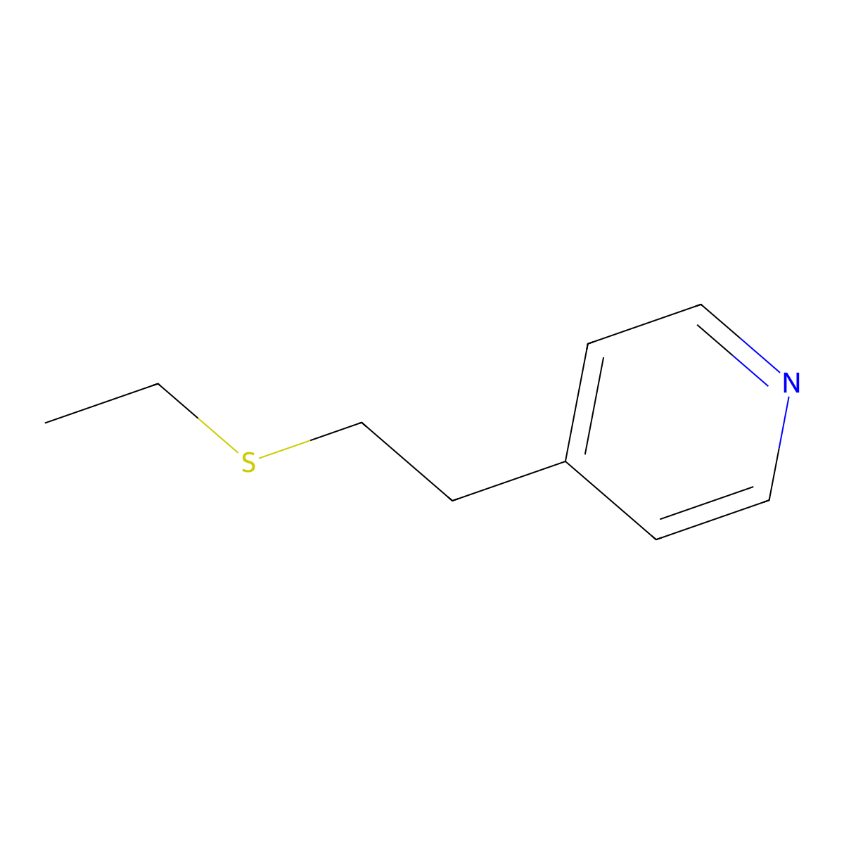 Pyridine, 4-(2-(ethylthio)ethyl)- molecular structure, CAS 134480-40-3