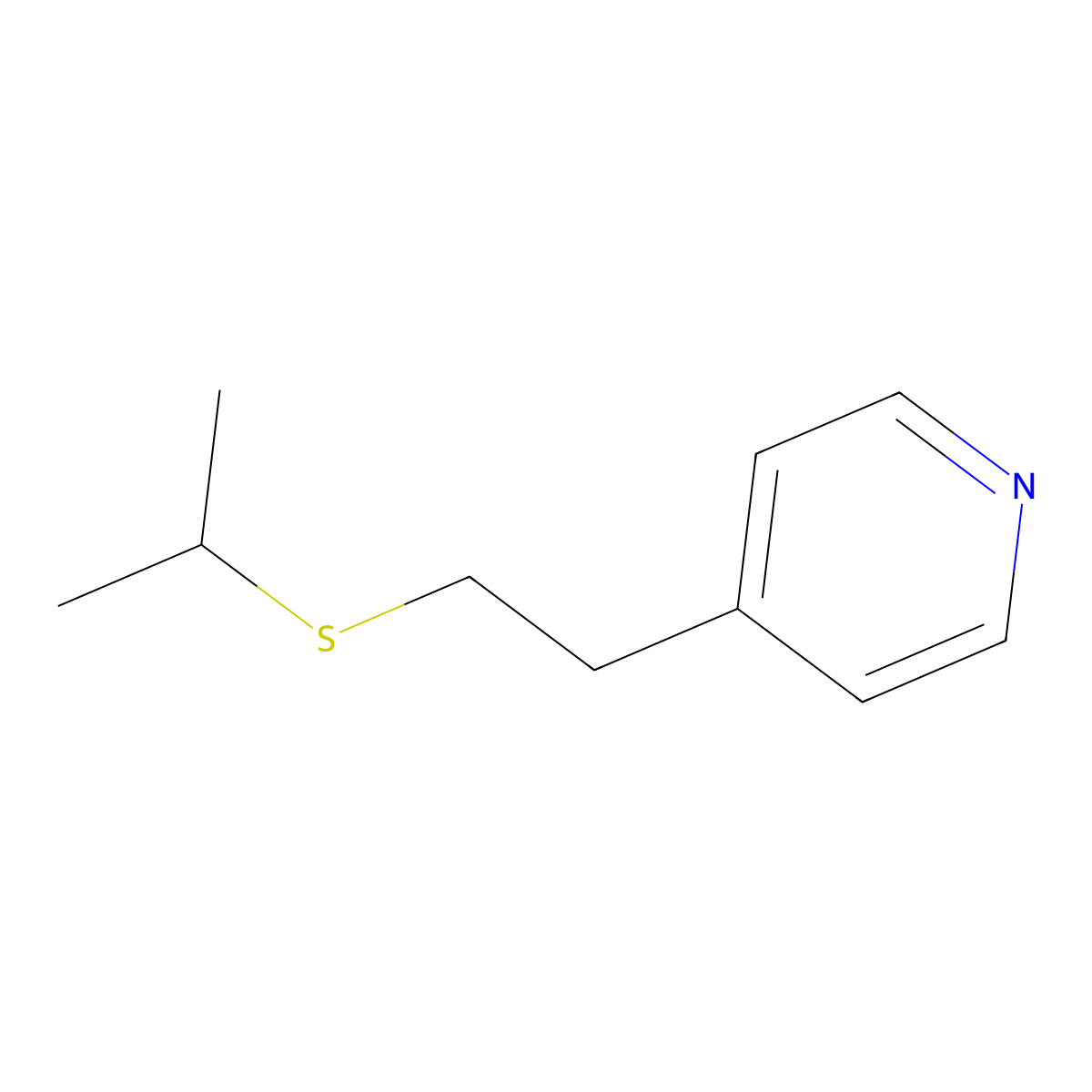 Pyridine, 4-(2-((1-methylethyl)thio)ethyl)- molecular structure, CAS 134480-41-4