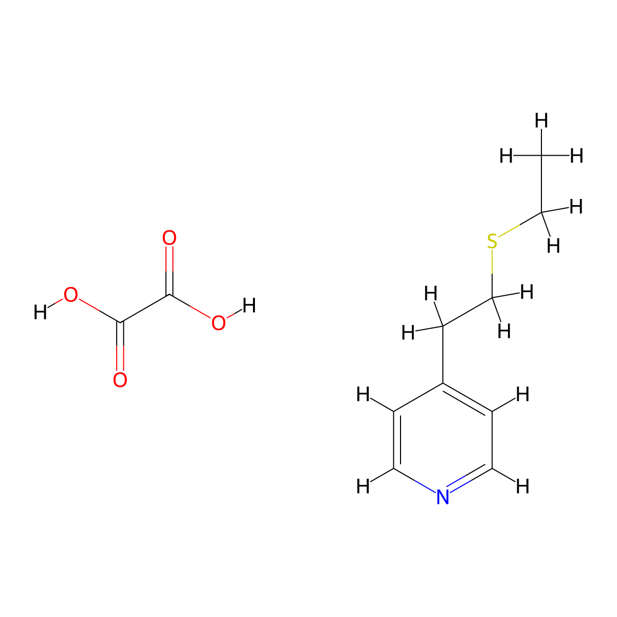 Pyridine, 4-(2-(ethylthio)ethyl)-, ethanedioate (1:1) molecular structure, CAS 134480-48-1