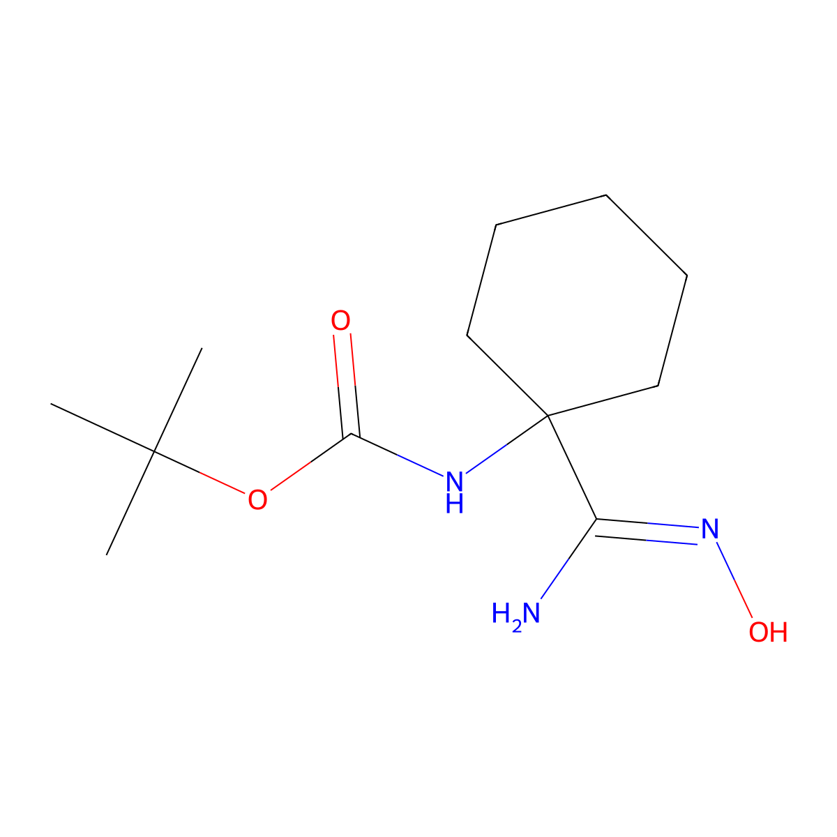 tert-butyl N-{1-[(E)-N'-hydroxycarbamimidoyl]cyclohexyl}carbamate molecular structure, CAS 1344803-08-2