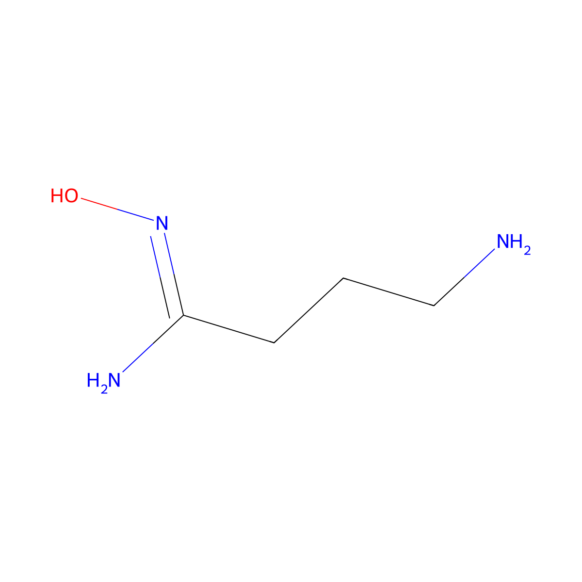 4-amino-N'-hydroxybutanimidamide molecular structure, CAS 1344809-06-8