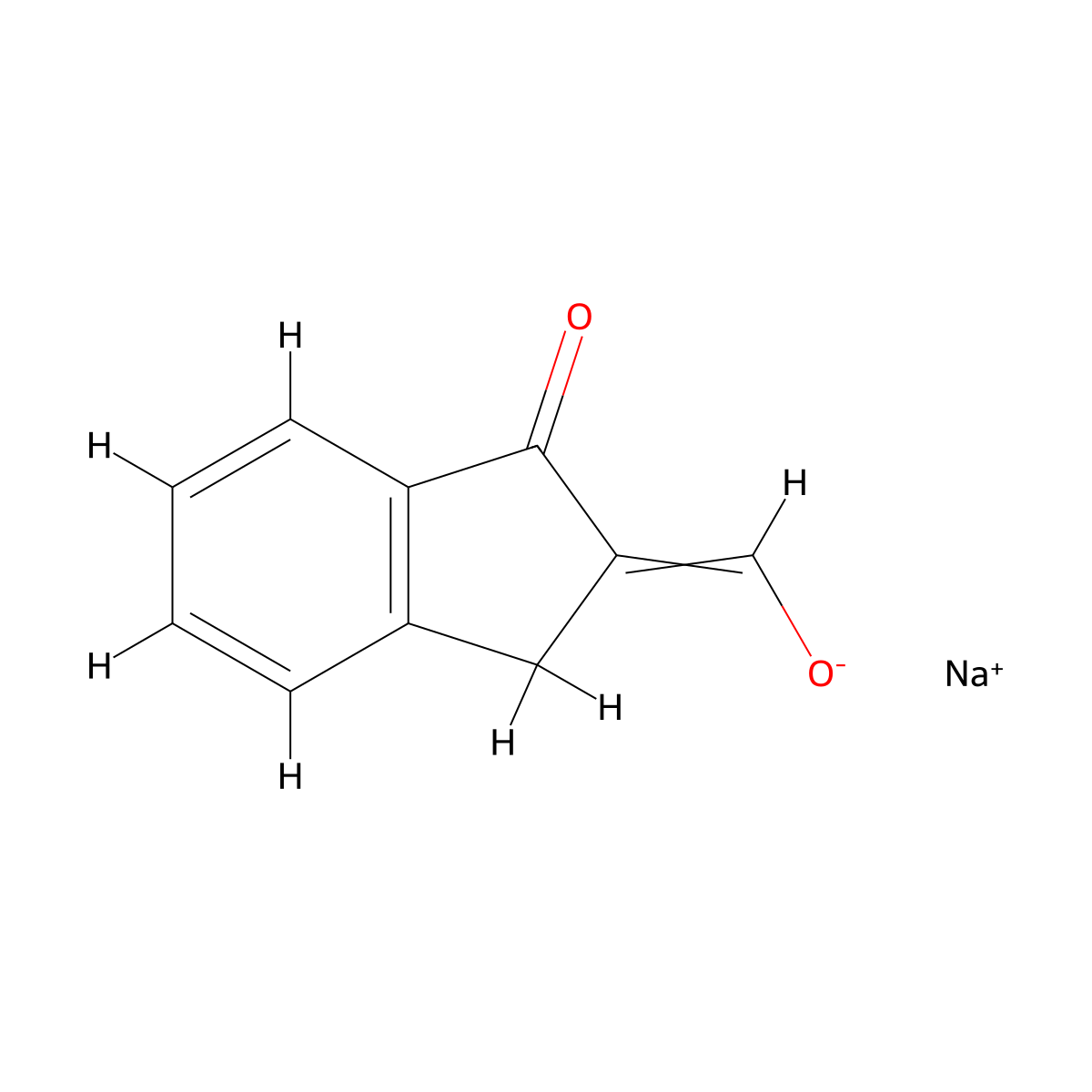sodium (3-oxo-1H-inden-2-ylidene)methanolate molecular structure, CAS 1344812-11-8
