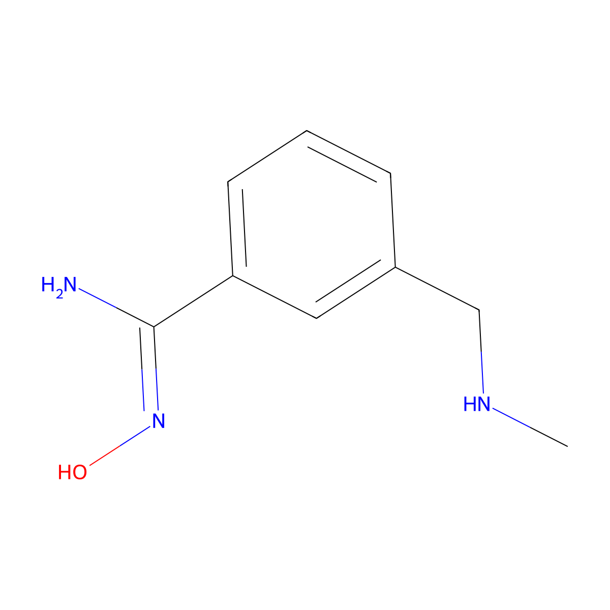 N'-hydroxy-3-[(methylamino)methyl]benzene-1-carboximidamide molecular structure, CAS 1344819-16-4