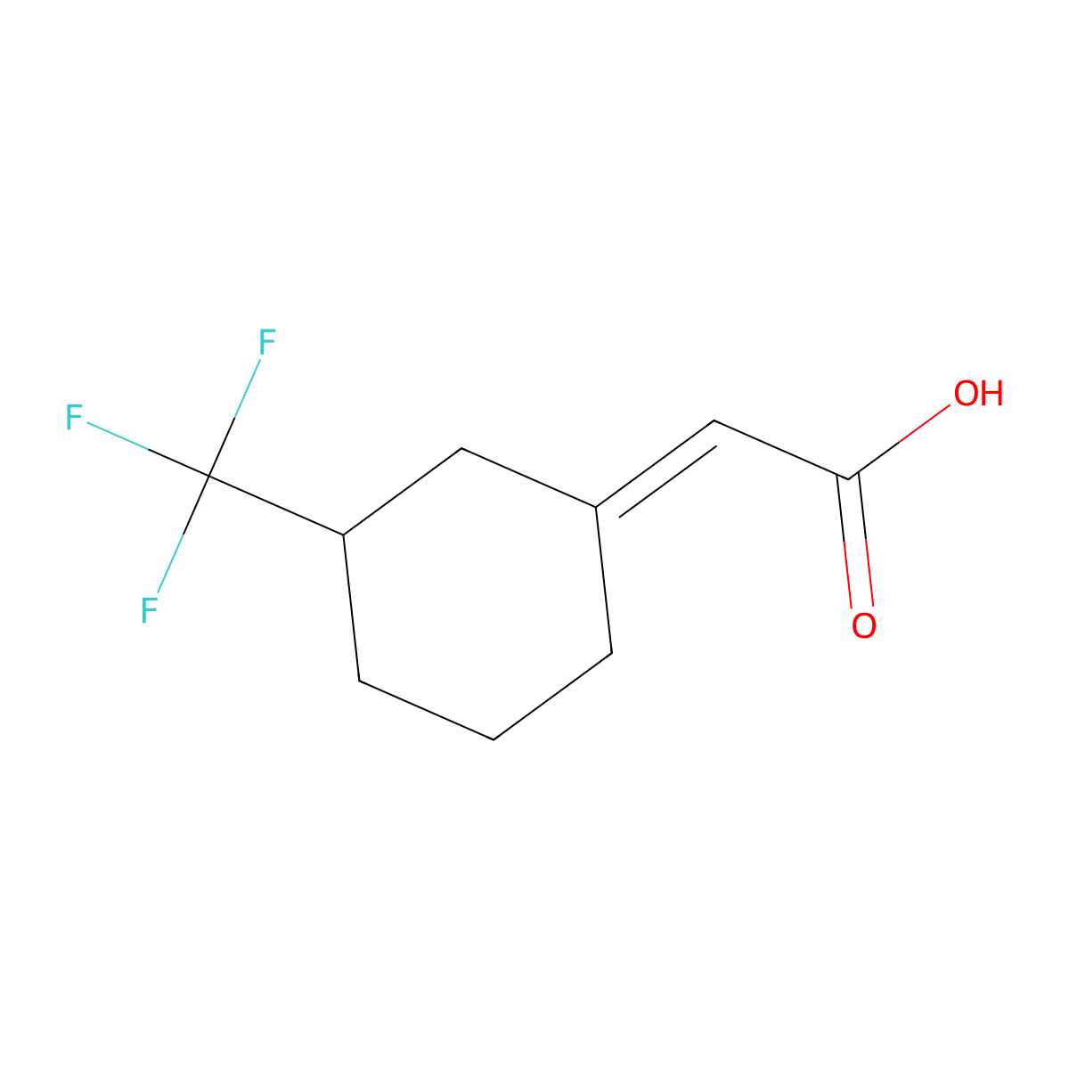 2-((1E)-3-(trifluoromethyl)cyclohexylidene)acetic acid molecular structure, CAS 1344824-71-0
