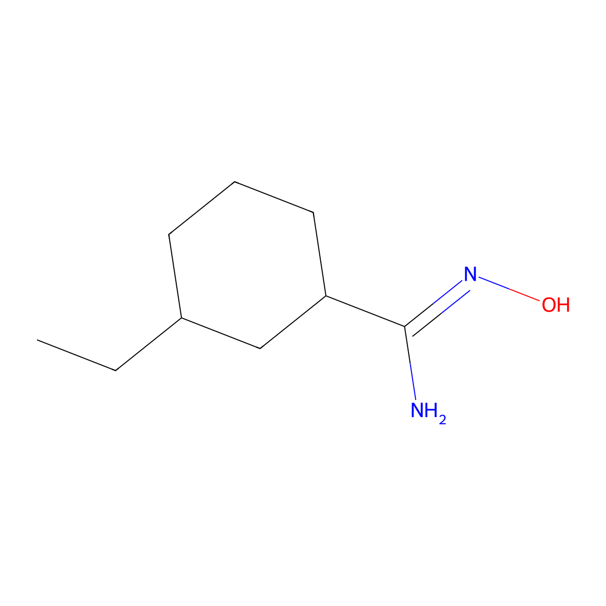 3-ethyl-N'-hydroxycyclohexane-1-carboximidamide molecular structure, CAS 1344825-05-3