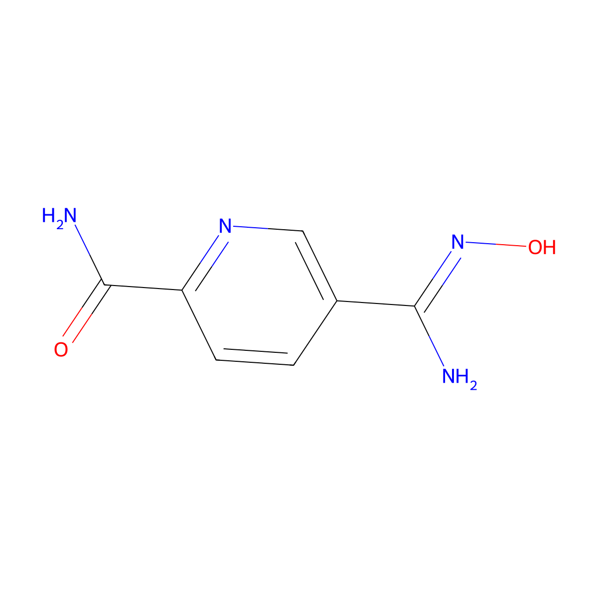 5-(N'-hydroxycarbamimidoyl)pyridine-2-carboxamide molecular structure, CAS 1344826-56-7