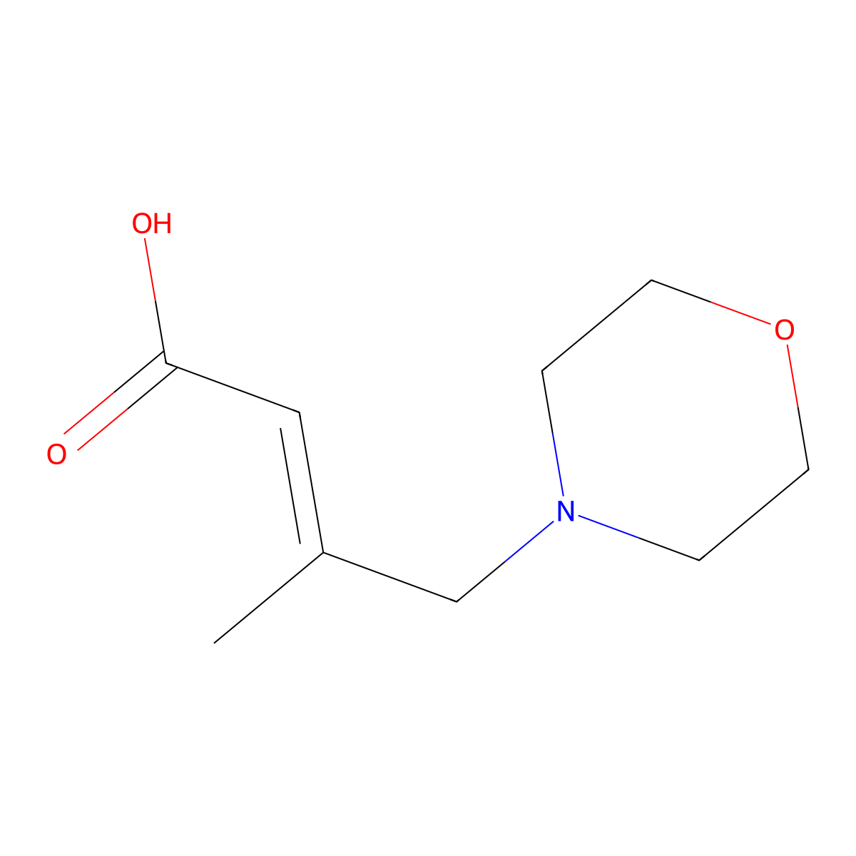 3-Methyl-4-(morpholin-4-yl)but-2-enoic acid molecular structure, CAS 1344856-00-3