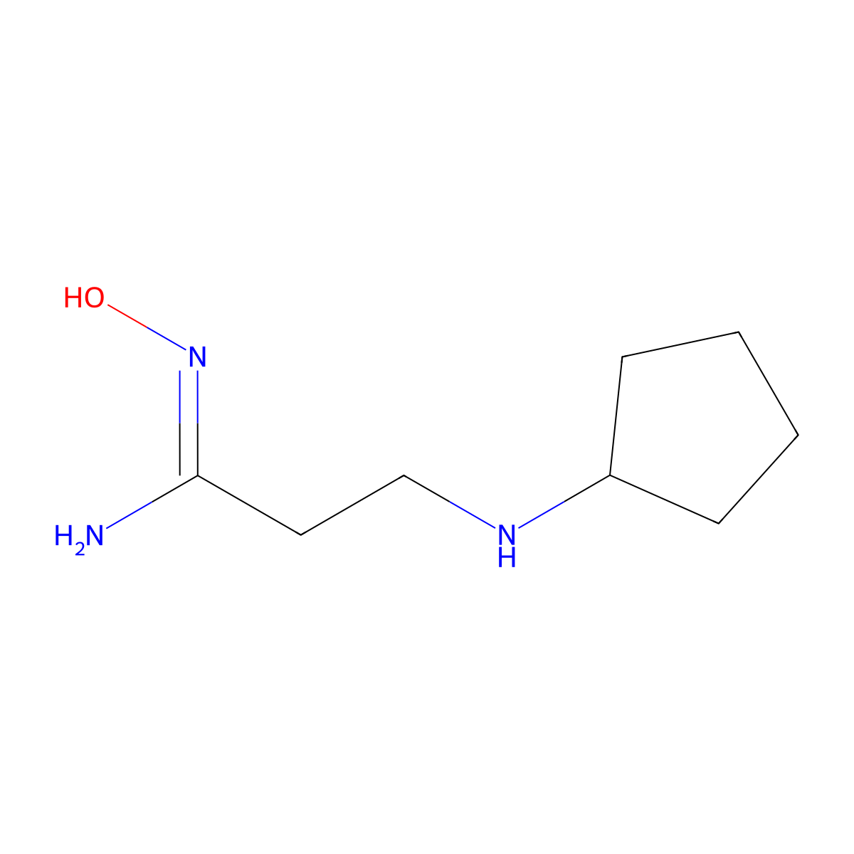 3-(cyclopentylamino)-N'-hydroxypropanimidamide molecular structure, CAS 1344876-14-7
