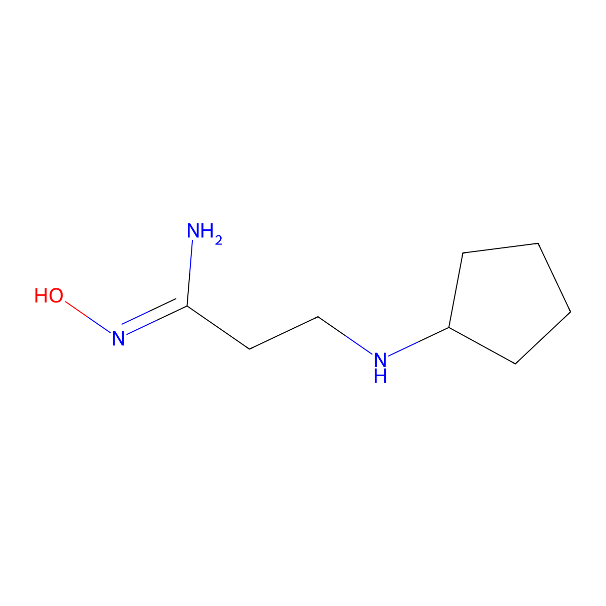 3-(cyclopentylamino)-N'-hydroxypropanimidamide molecular structure, CAS 1344876-14-7