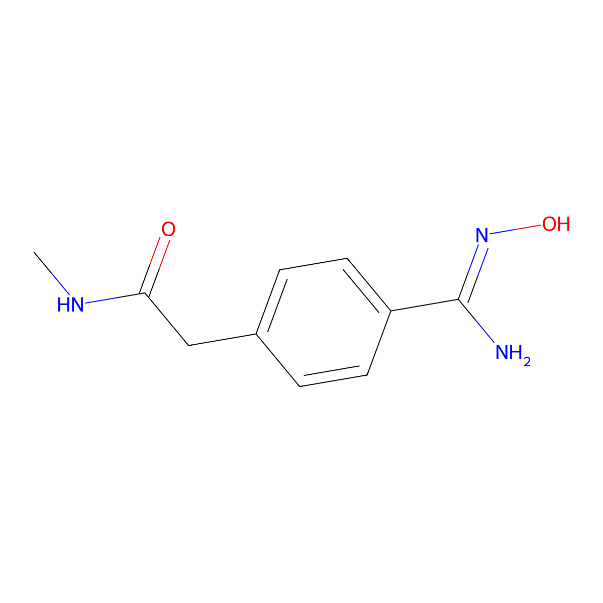 2-[4-(N'-hydroxycarbamimidoyl)phenyl]-N-methylacetamide molecular structure, CAS 1344876-34-1