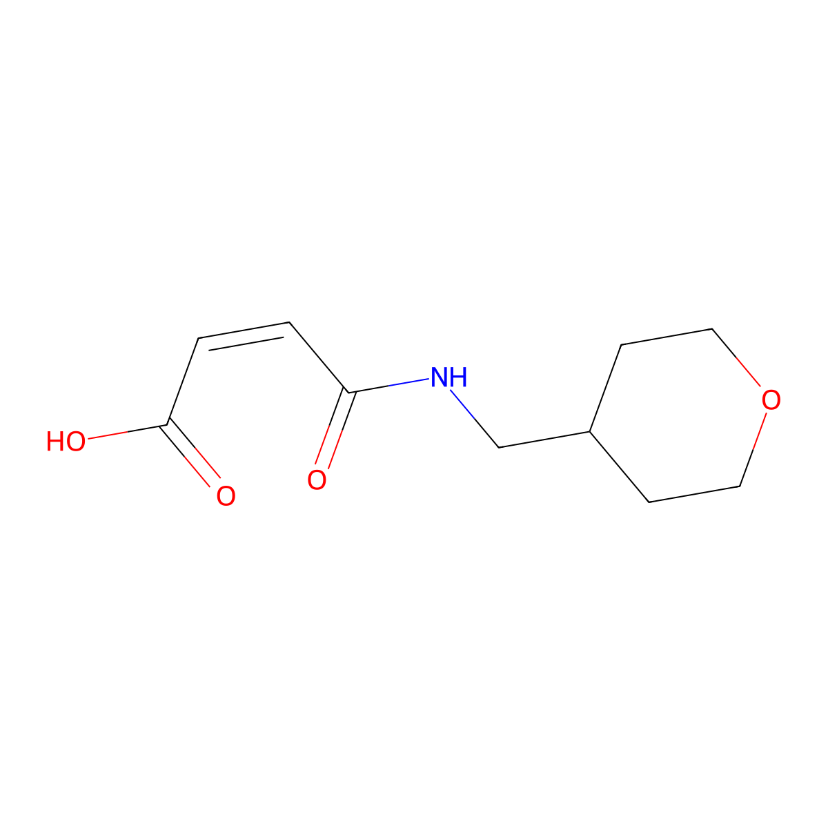 (Z)-4-Oxo-4-(((tetrahydro-2H-pyran-4-YL)methyl)amino)but-2-enoic acid molecular structure, CAS 1344877-85-5
