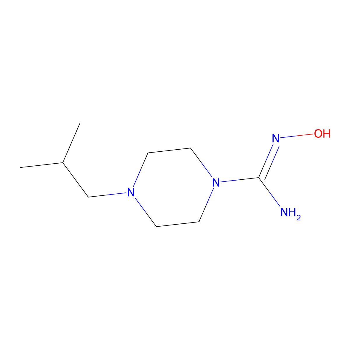 N-hydroxy-4-(2-methylpropyl)piperazine-1-carboximidamide molecular structure, CAS 1344885-34-2