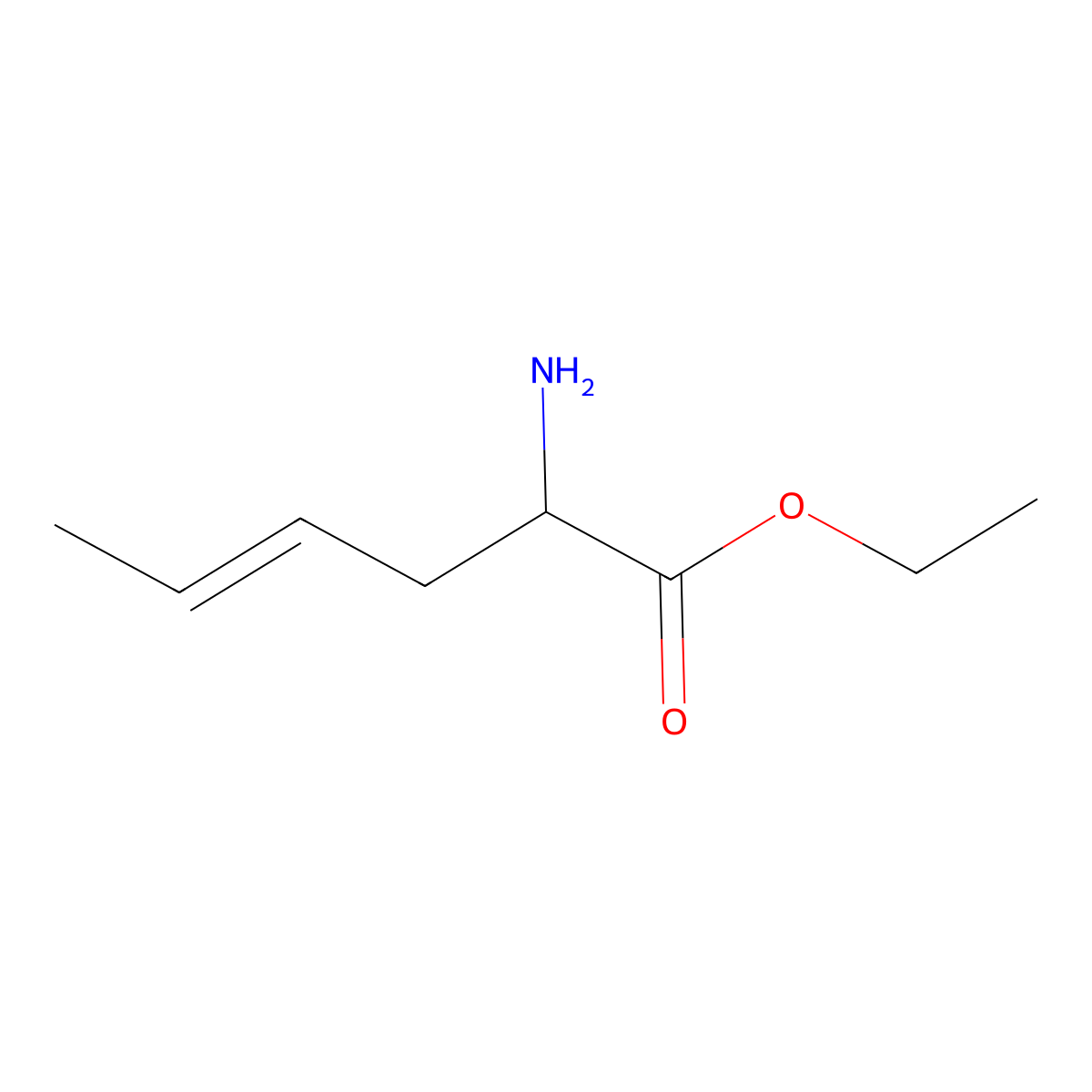 Ethyl 2-aminohex-4-enoate molecular structure, CAS 1344886-19-6