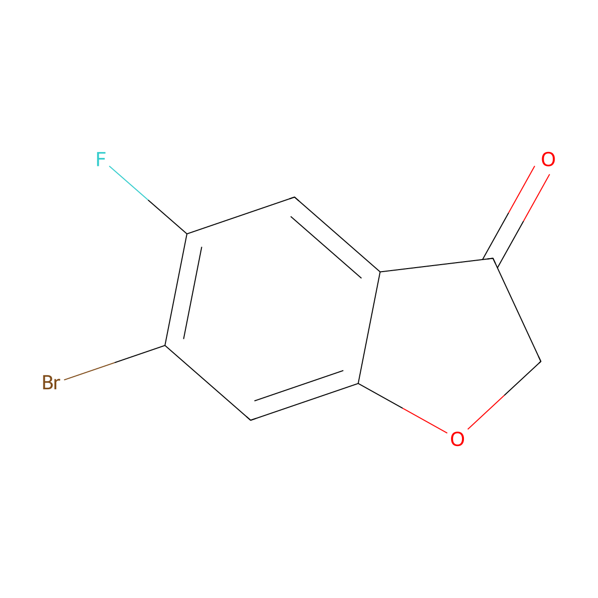 6-Bromo-5-fluoro-2,3-dihydro-1-benzofuran-3-one molecular structure, CAS 1344888-17-0