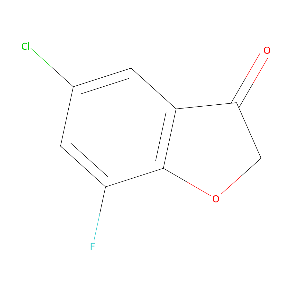 5-Chloro-7-fluoro-2,3-dihydro-1-benzofuran-3-one molecular structure, CAS 1344889-40-2