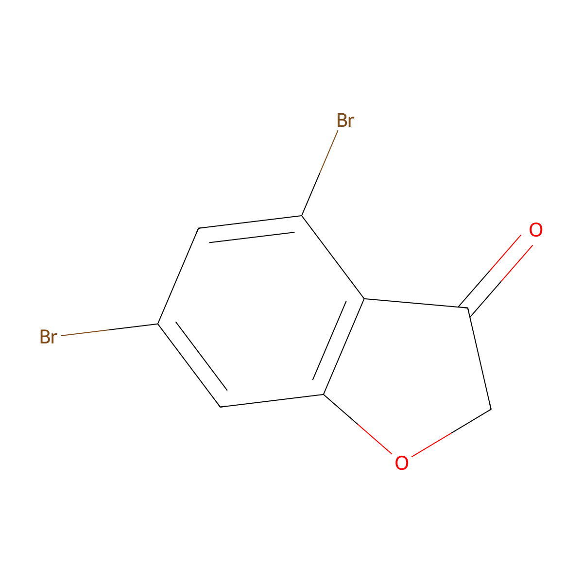 4,6-Dibromo-2,3-dihydro-1-benzofuran-3-one molecular structure, CAS 1344889-67-3