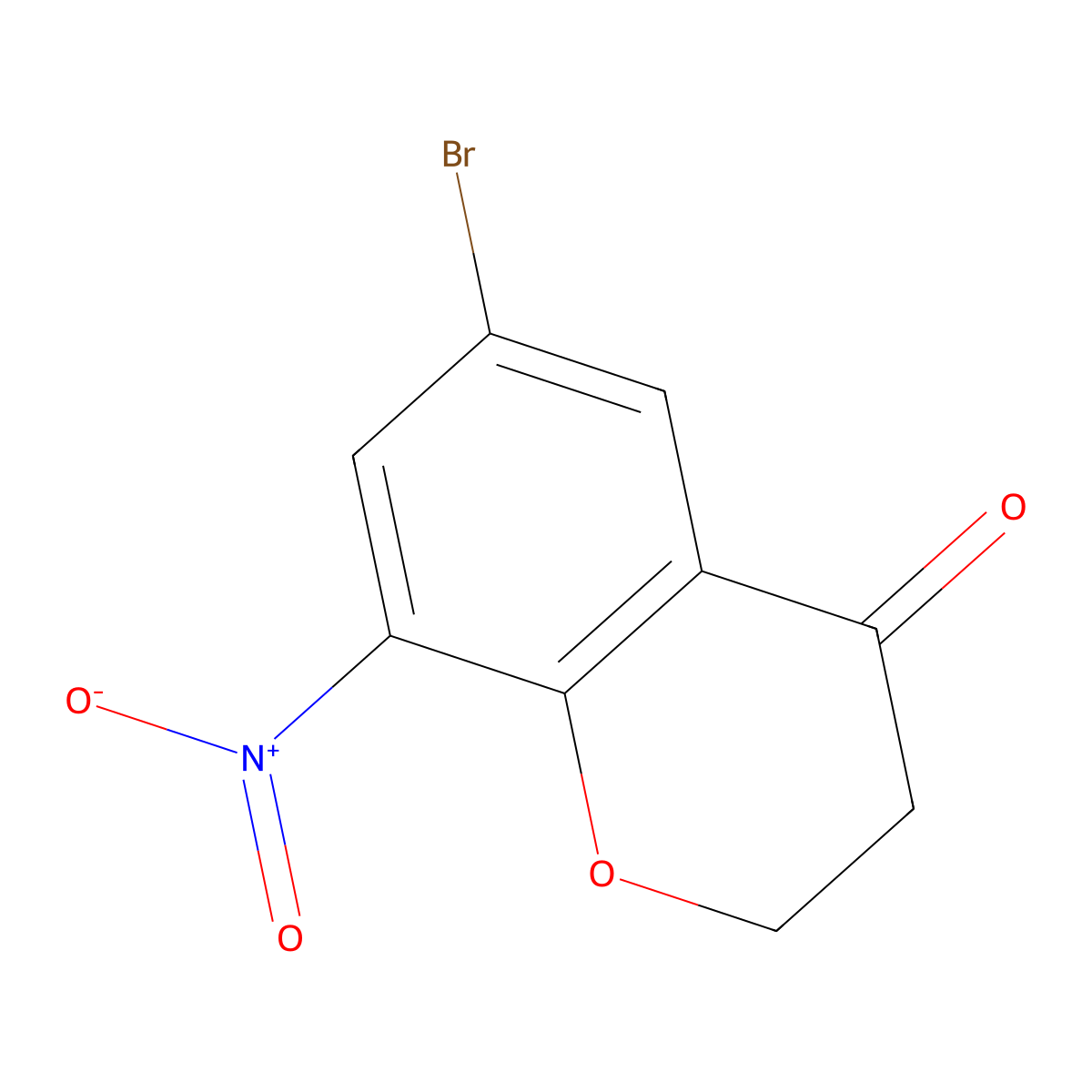 6-bromo-8-nitro-3,4-dihydro-2H-1-benzopyran-4-one molecular structure, CAS 1344891-41-3
