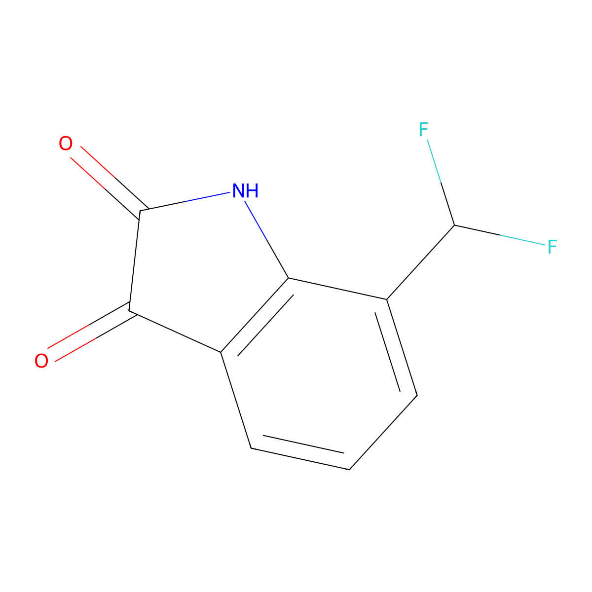 7-(Difluoromethyl)indoline-2,3-dione molecular structure, CAS 1344894-30-9