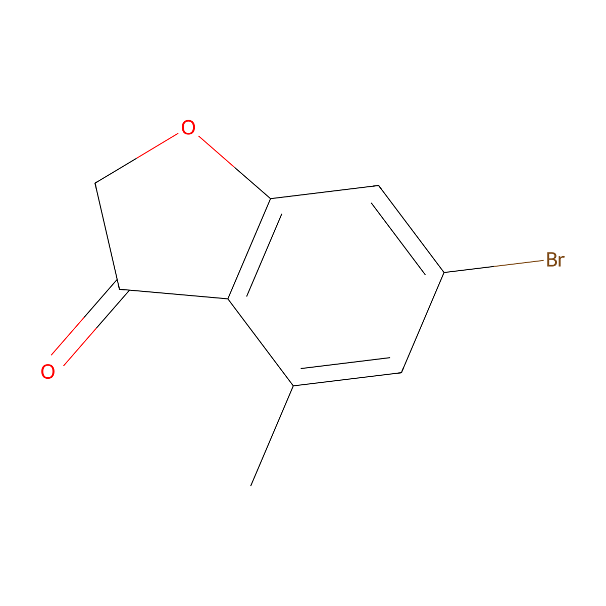 6-Bromo-4-methyl-2,3-dihydro-1-benzofuran-3-one molecular structure, CAS 1344895-57-3