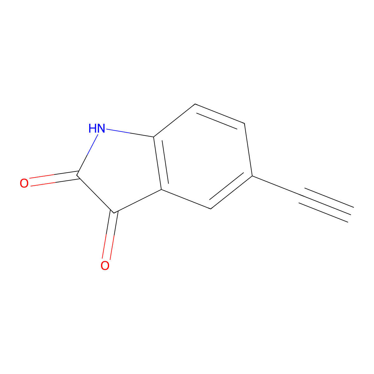 5-Ethynylindoline-2,3-dione molecular structure, CAS 1344898-23-2