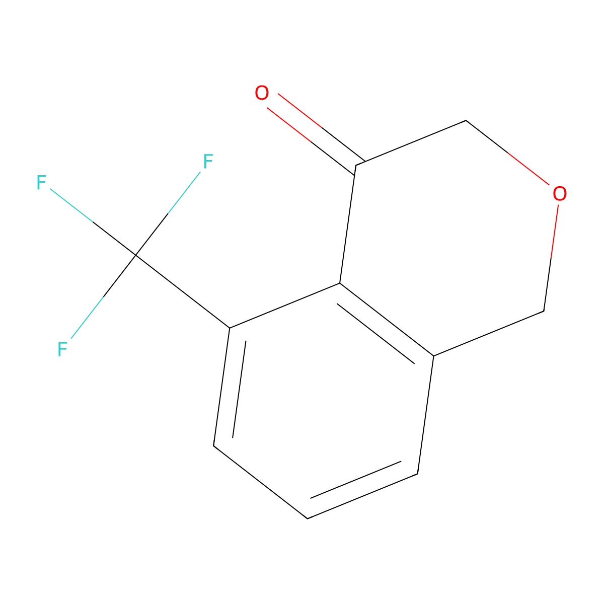 5-(Trifluoromethyl)-3,4-dihydro-1H-2-benzopyran-4-one molecular structure, CAS 1344898-71-0