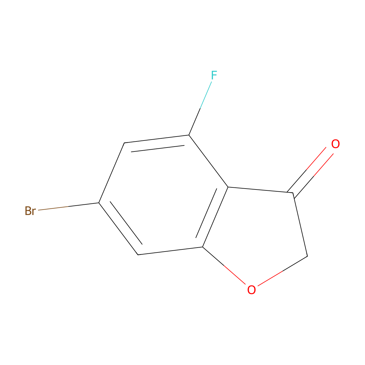 6-Bromo-4-fluoro-2,3-dihydro-1-benzofuran-3-one molecular structure, CAS 1344899-71-3