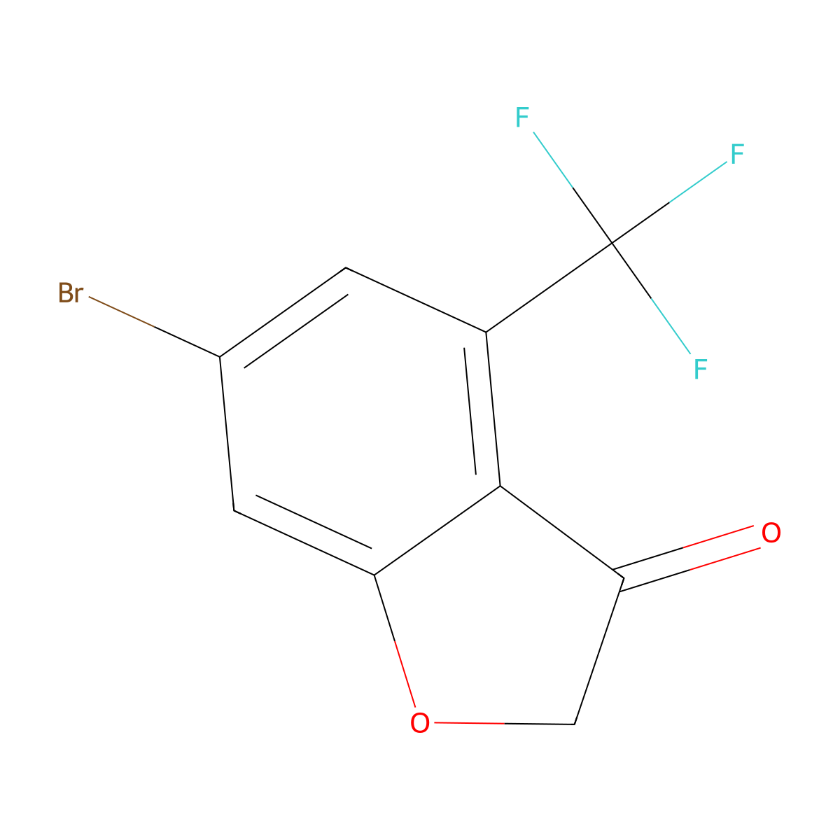 6-Bromo-4-(trifluoromethyl)-2,3-dihydro-1-benzofuran-3-one molecular structure, CAS 1344901-08-1