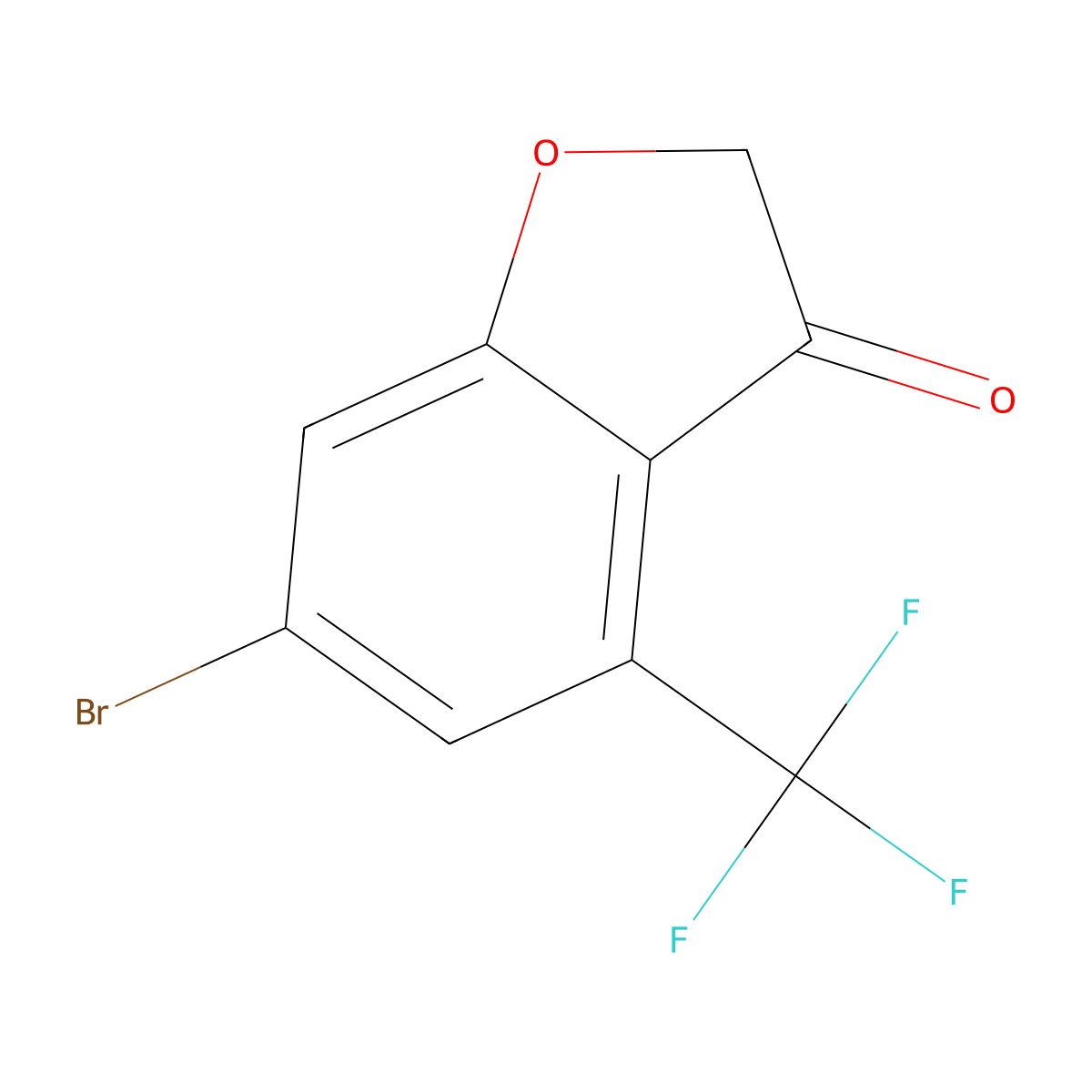 6-Bromo-4-(trifluoromethyl)-2,3-dihydro-1-benzofuran-3-one molecular structure, CAS 1344901-08-1