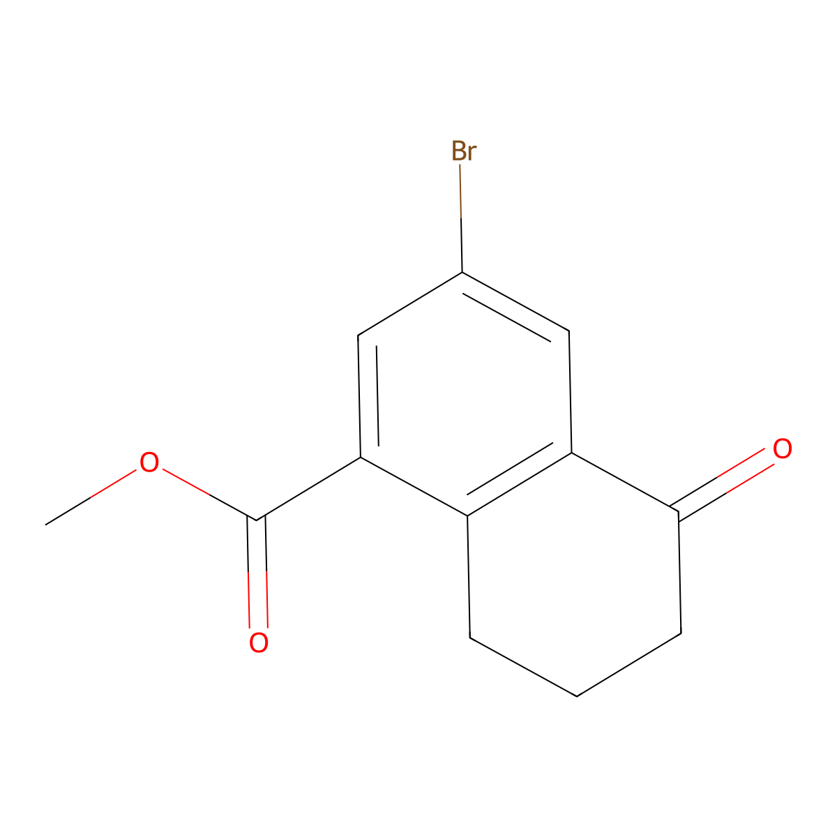 Methyl 3-bromo-5-oxo-5,6,7,8-tetrahydronaphthalene-1-carboxylate molecular structure, CAS 1344902-57-3