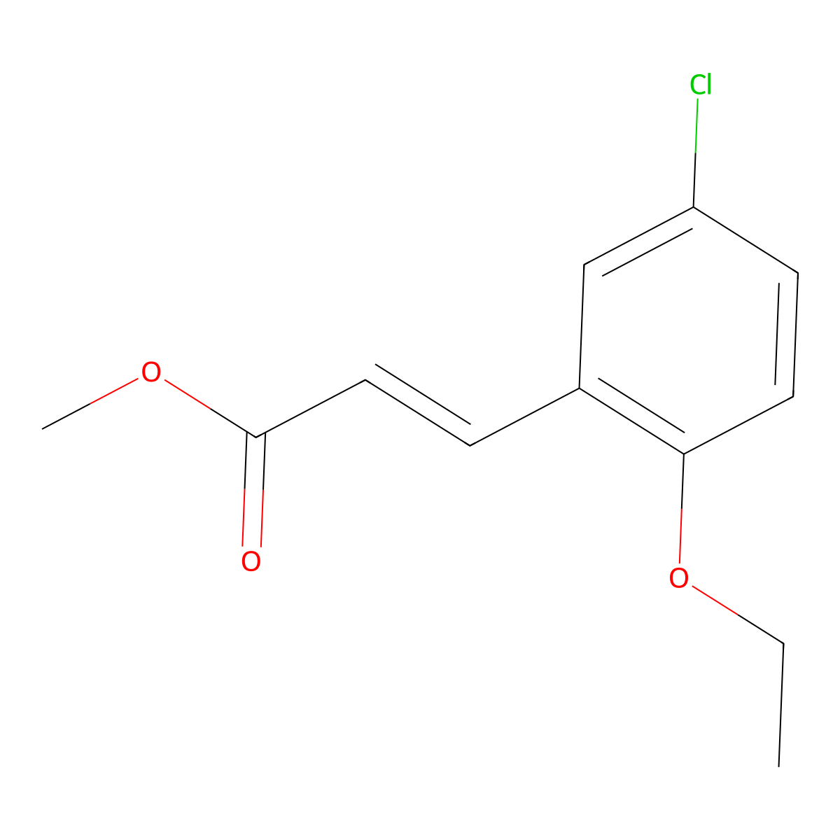 Methyl 3-(5-chloro-2-ethoxyphenyl)-2-propenoate molecular structure, CAS 1344906-11-1