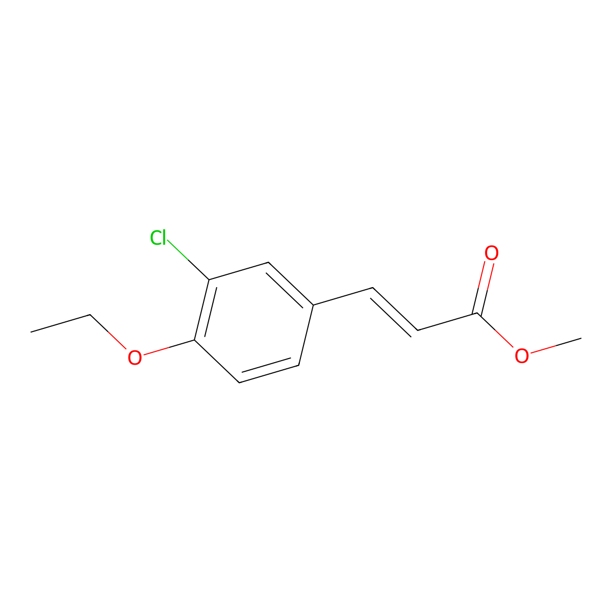 Methyl 3-(3-chloro-4-ethoxyphenyl)-2-propenoate molecular structure, CAS 1344906-16-6