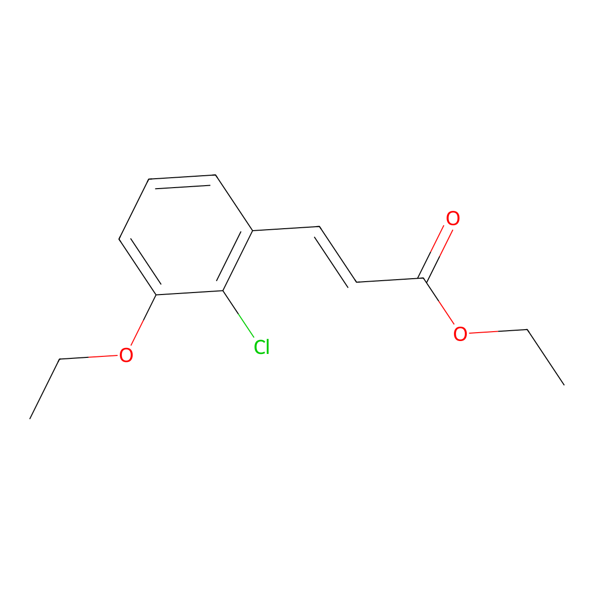 Ethyl 3-(2-chloro-3-ethoxyphenyl)-2-propenoate molecular structure, CAS 1344906-20-2